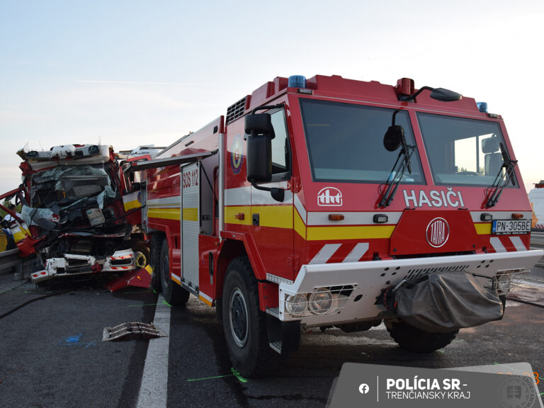 Do hasičov počas zásahu na diaľnici D1 narazilo auto Do hasičov počas zásahu na diaľnici D1 narazilo auto