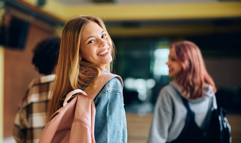 beautiful teenager at school