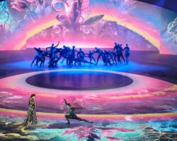 Artists performs during the closing ceremony of the 2026 Winter Olympics, in Verona, Italy, Sunday, Feb. 22, 2026. (AP Photo/Bernat Armangue)