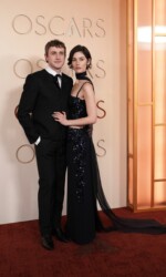 Paul Mescal, left, and Gracie Abrams arrive at the Oscars on Sunday, March 15, 2026, at the Dolby Theatre in Los Angeles. (AP Photo/Gregory Bull)