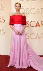 Jessie Buckley arrives at the Oscars on Sunday, March 15, 2026, at the Dolby Theatre in Los Angeles. (Photo by Jordan Strauss/Invision/AP)